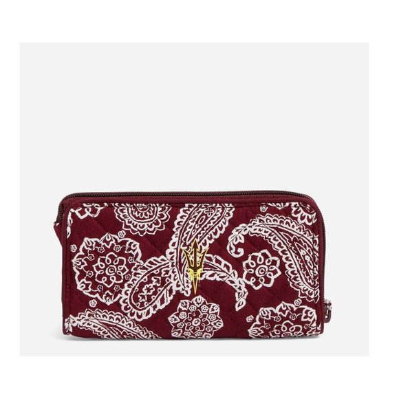 NWT Vera Bradley Arizona State University RFID Front Zip Wristlet - Picture 1 of 5